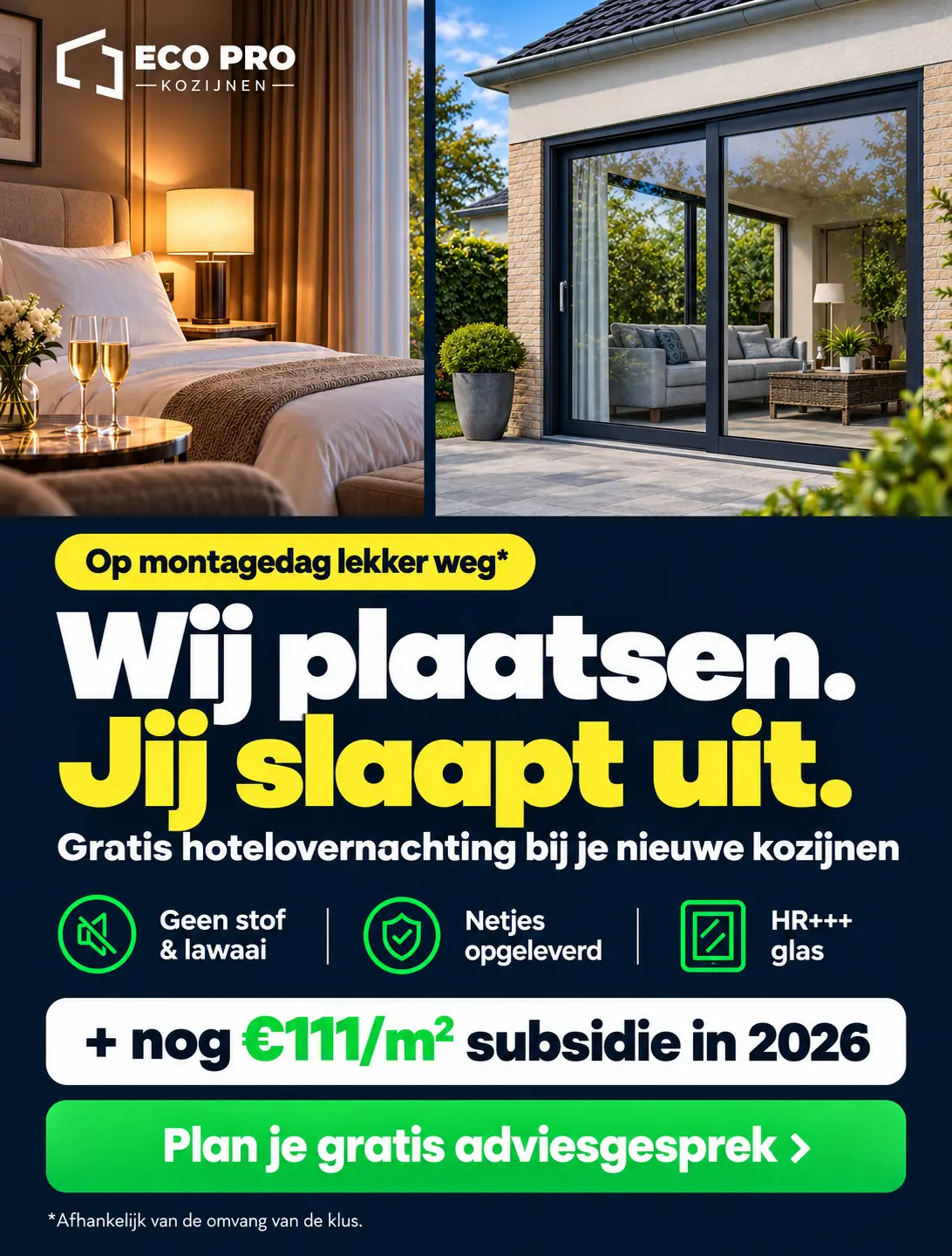 Woning met nieuwe antraciet kunststof kozijnen